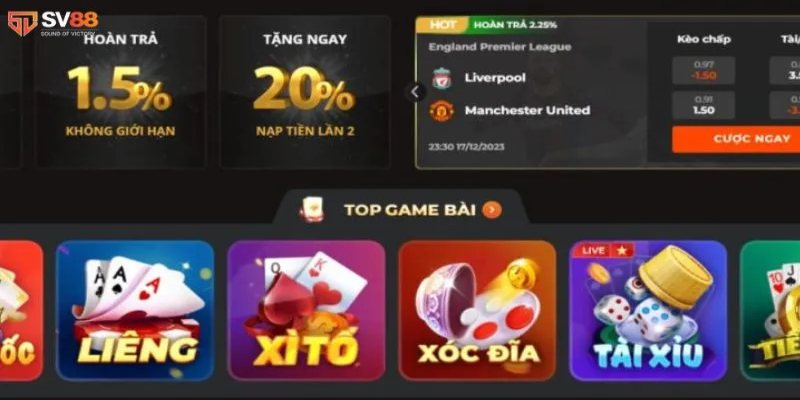 Sảnh chơi cung cấp đa dạng các tựa game hot hit 